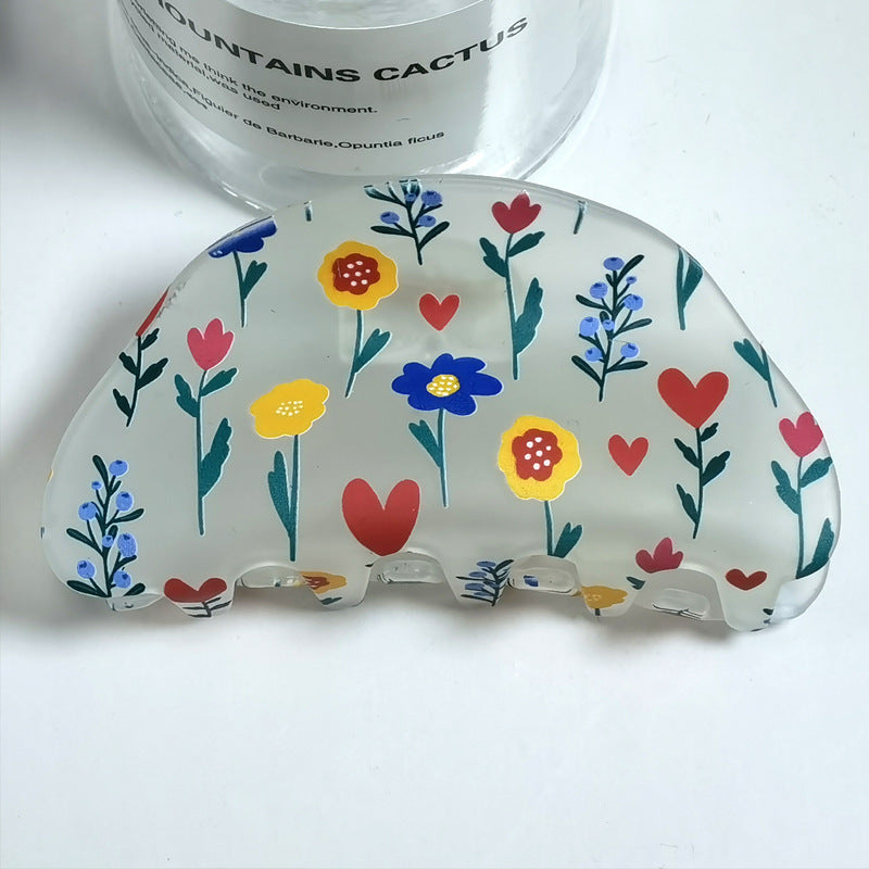Frosted Hair Clip Flower