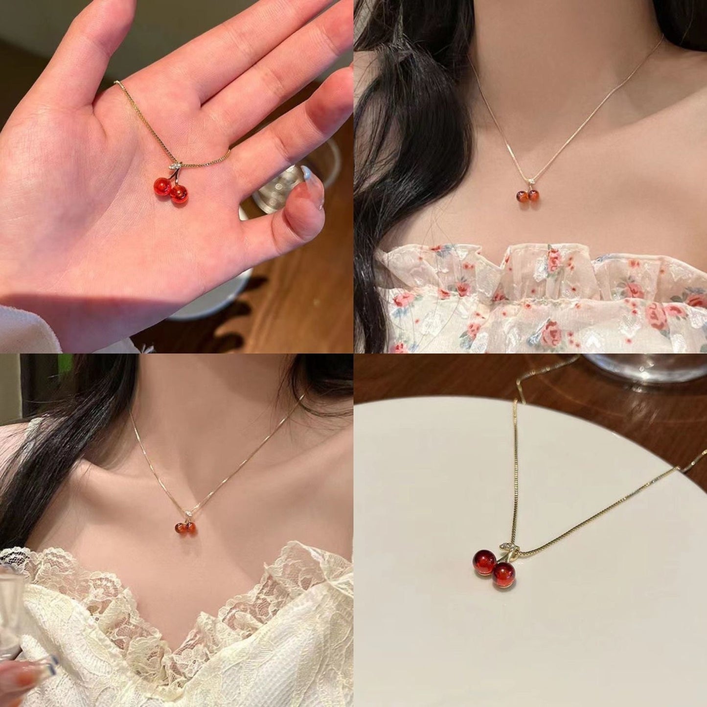 Red Cherry Garnet Necklace