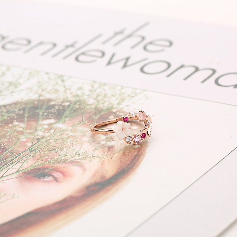 Butterfly flower ring