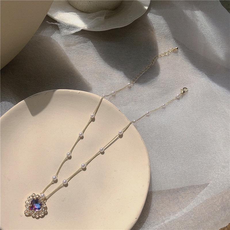 Vintage purple heart necklace