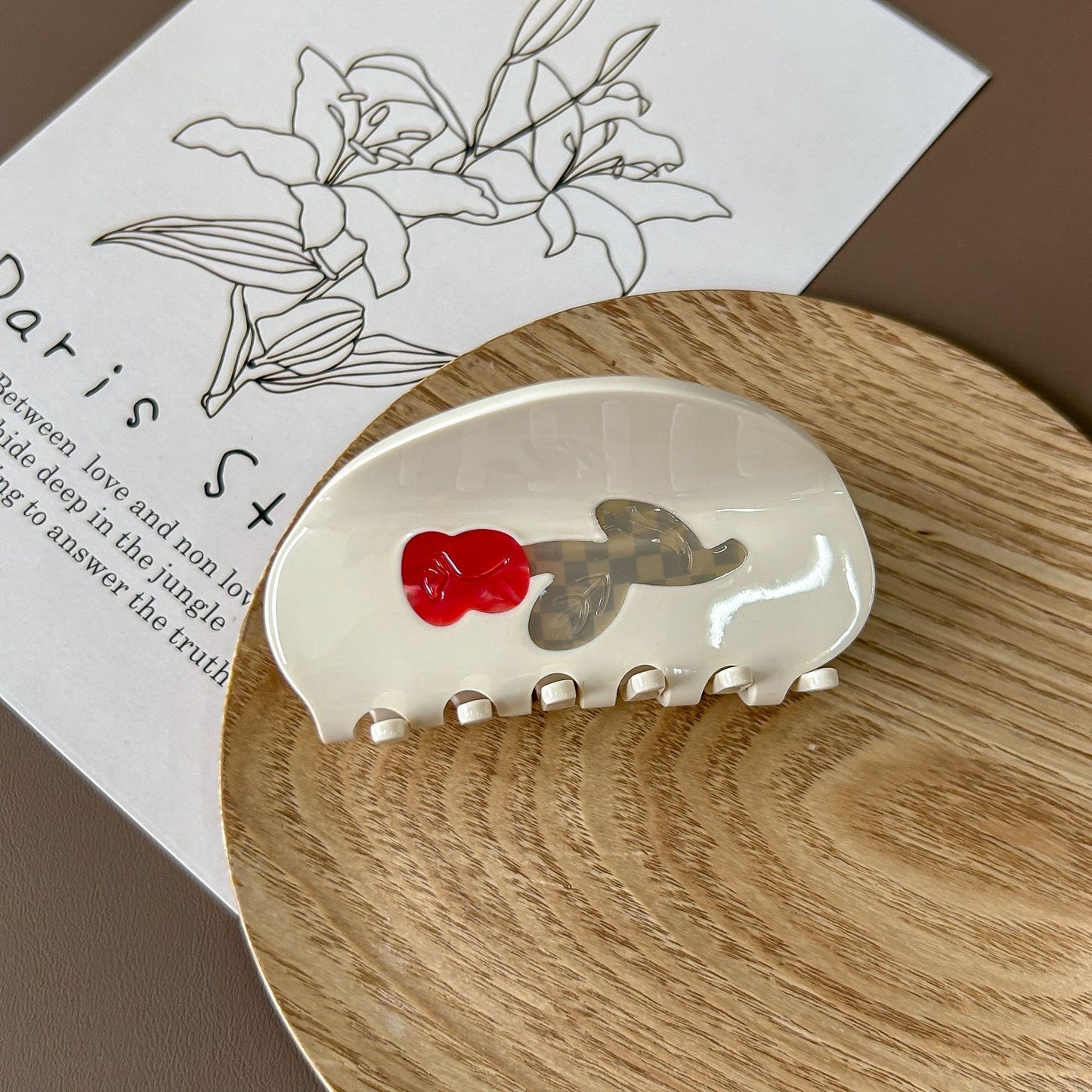 Tulip Cherry Hair Clips