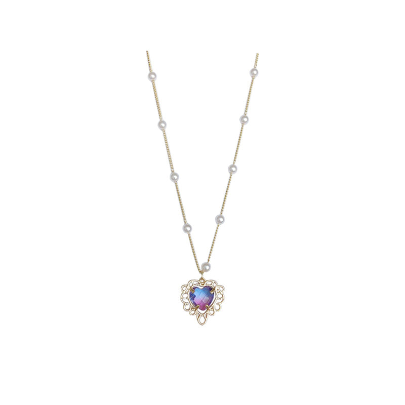 Vintage purple heart necklace