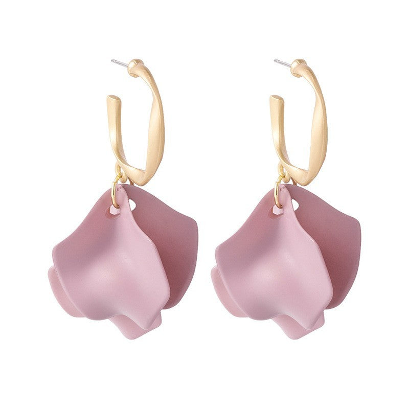 Women's Purple Flower Earrings