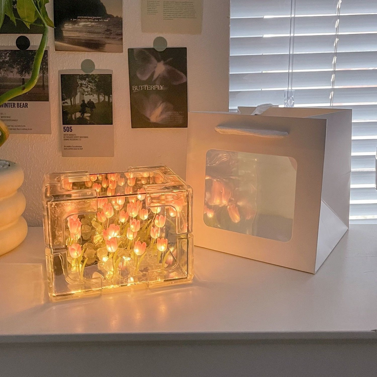 Diy Flower Sea Rubik's Cube Tulip Lamp