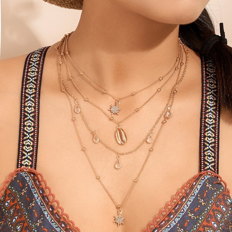 Shell multilayer necklace