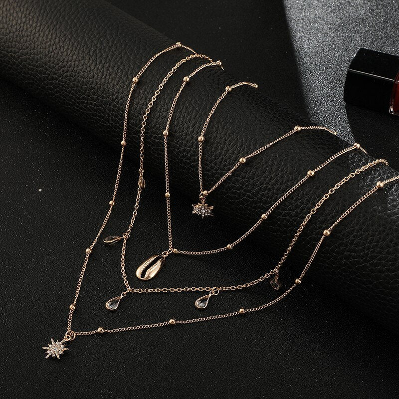 Shell multilayer necklace