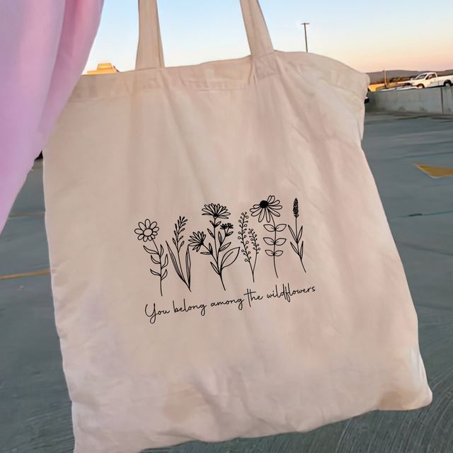 Y2K Floral Canvas Tote Bag