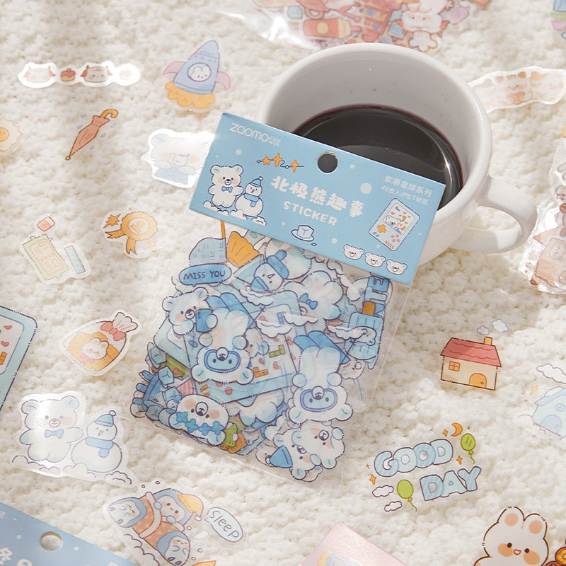 PET Soft Cute Planet Cute Animal Decoration Stickers