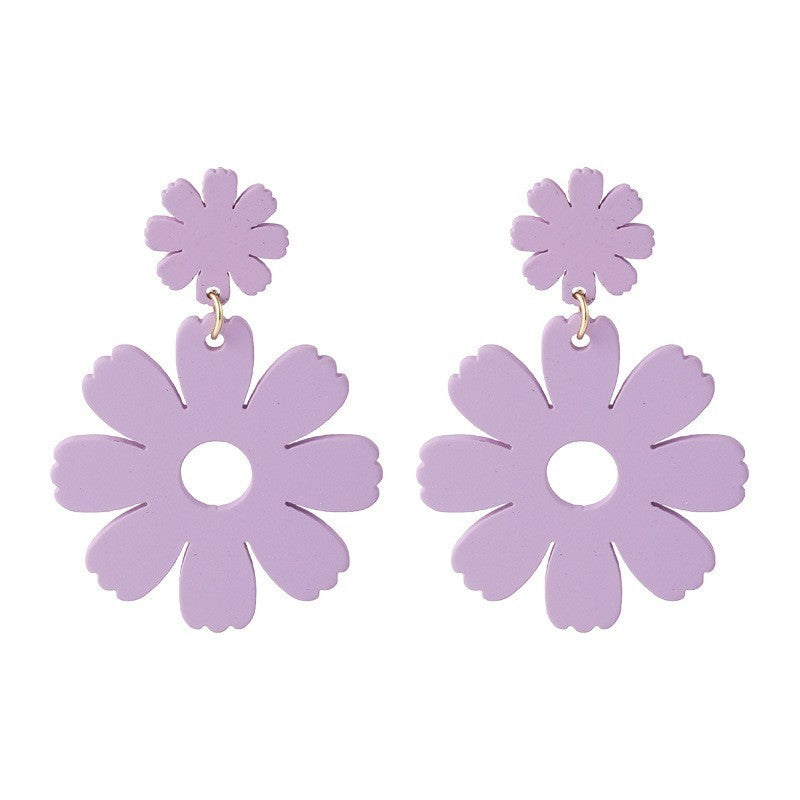 Women's Purple Flower Earrings