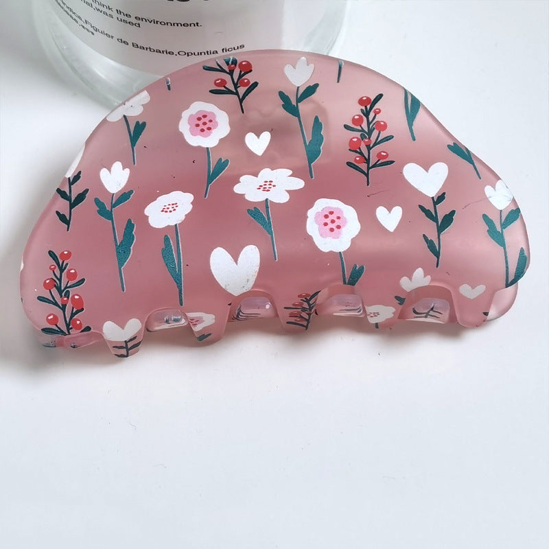 Frosted Hair Clip Flower