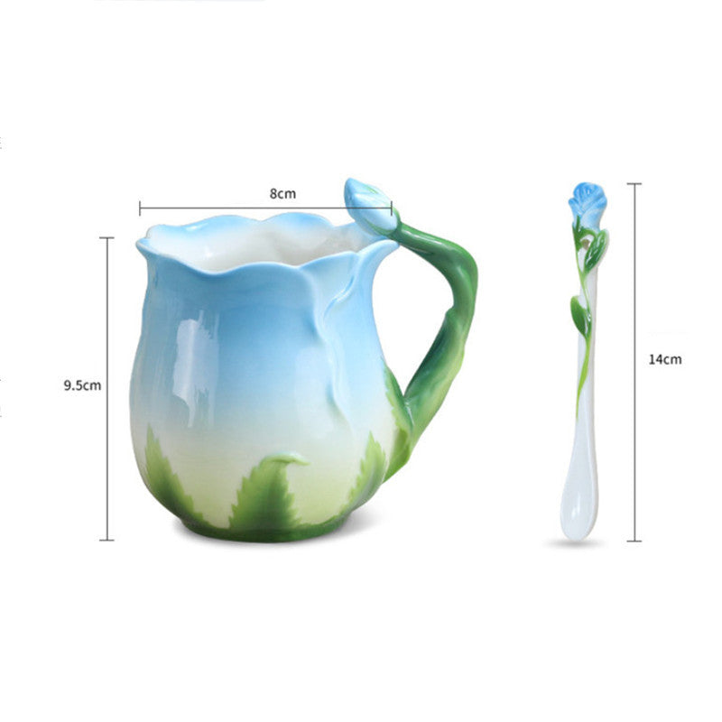 Flower Ceramic Rose Cup