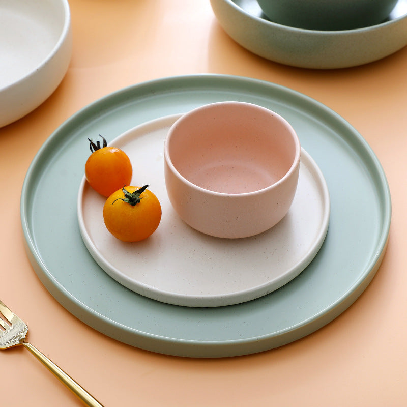 Household Plate Soup Bowl Ceramic Tableware Set