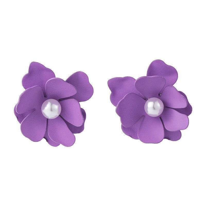 Women's Purple Flower Earrings