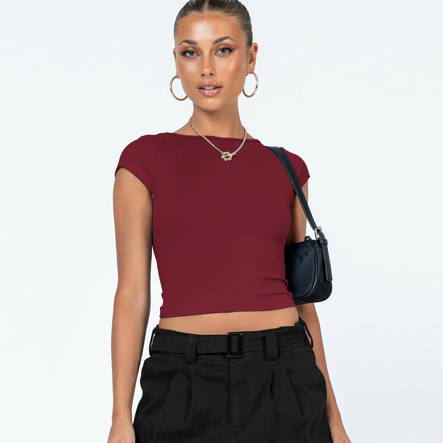 Y2g Hollow Crop-top Short Sleeve T-shirt