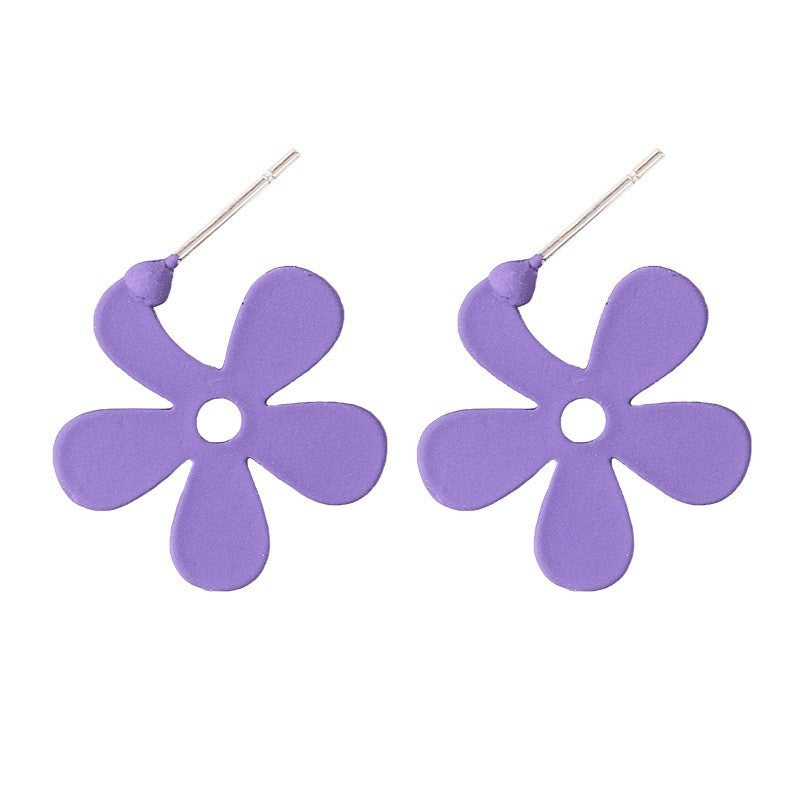 Women's Purple Flower Earrings