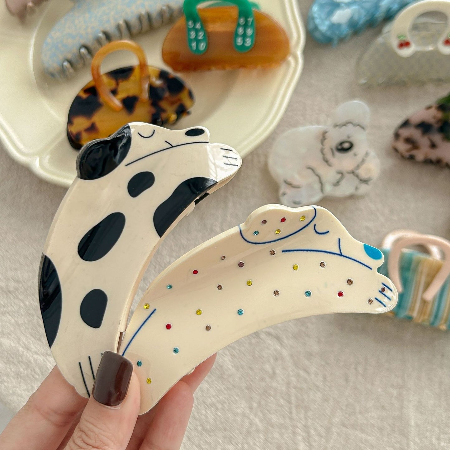 Tulip Cherry Hair Clips