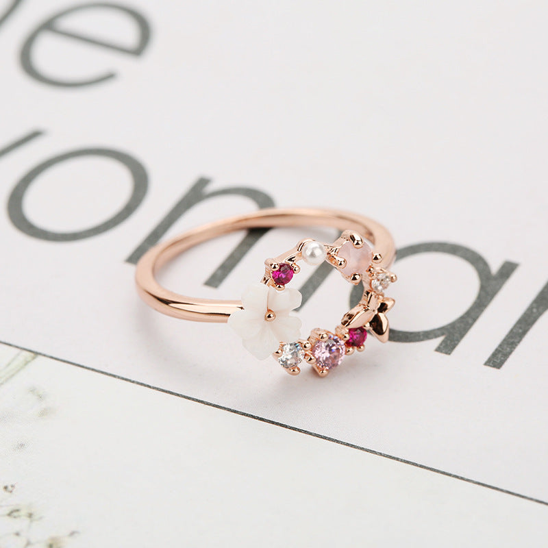 Butterfly flower ring