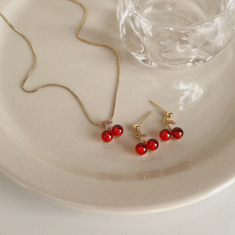 Red Cherry Garnet Necklace