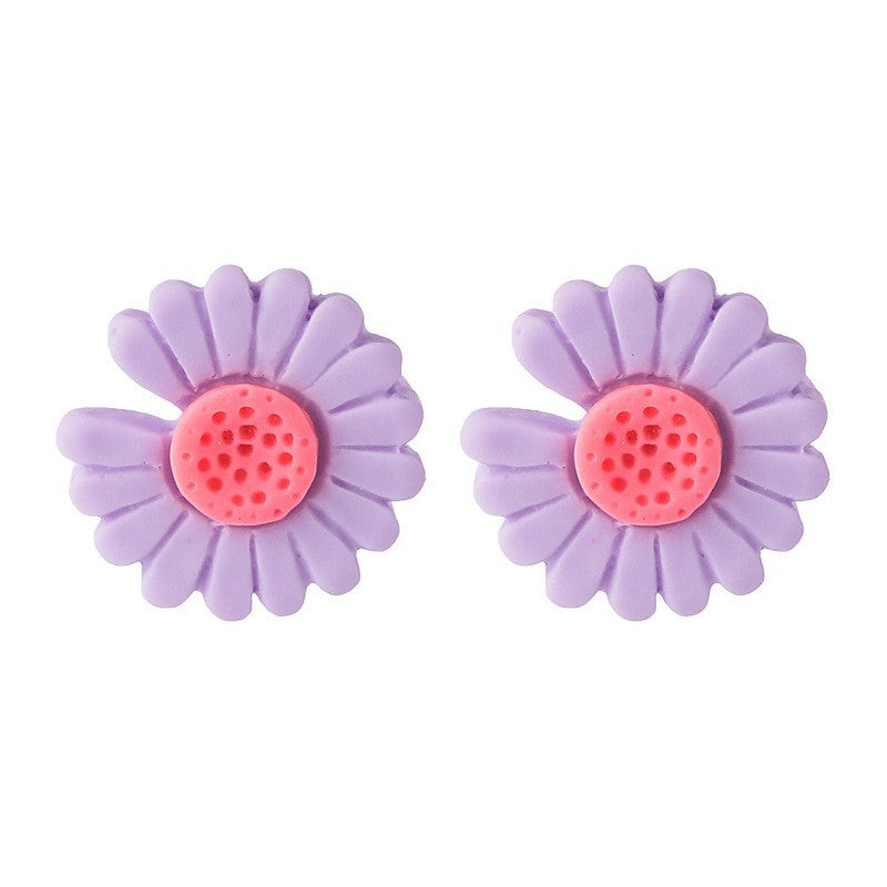 Women's Purple Flower Earrings