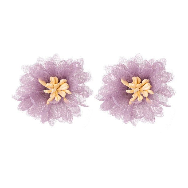 Women's Purple Flower Earrings