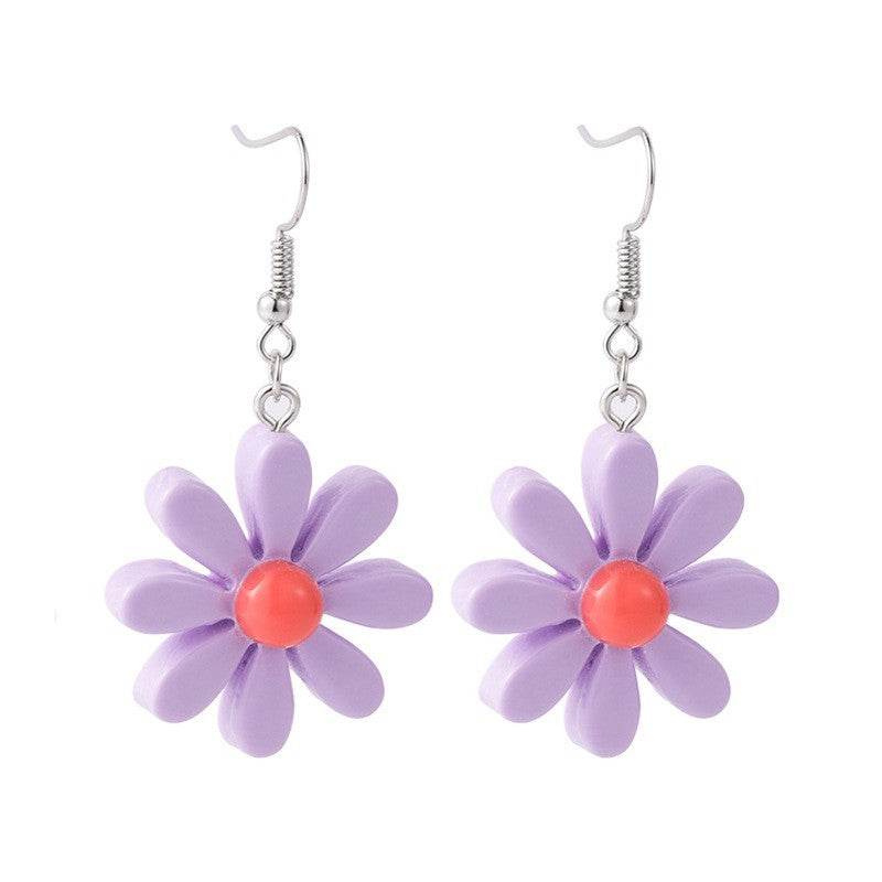 Women's Purple Flower Earrings