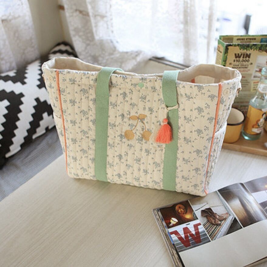 Floral Cherry Embroidered Bag