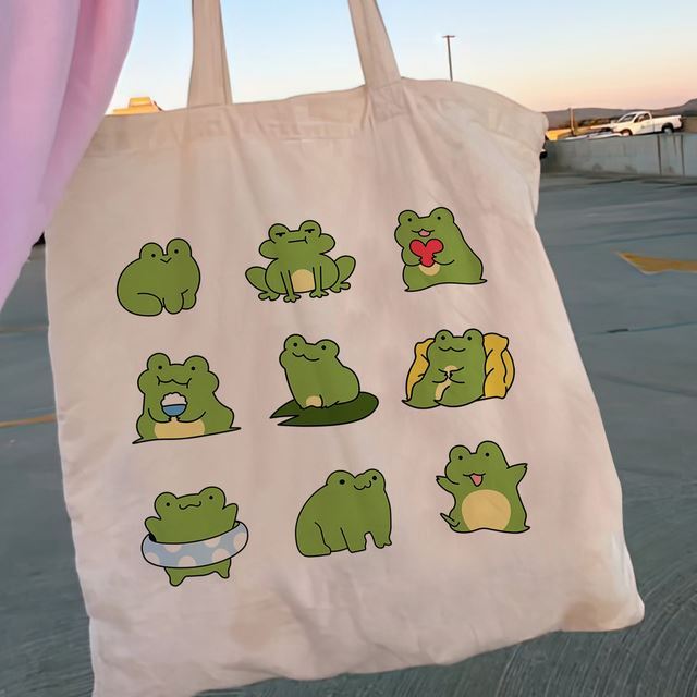 Y2K Floral Canvas Tote Bag
