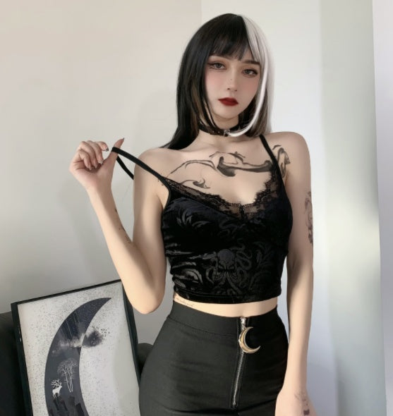 Lace Top Crop Vest