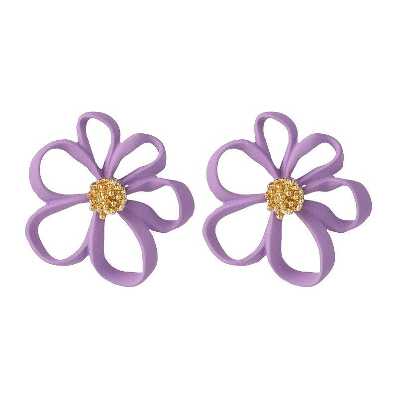 Women's Purple Flower Earrings
