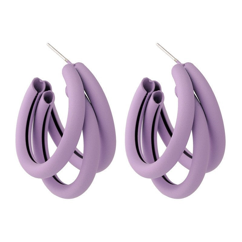 Women's Purple Flower Earrings