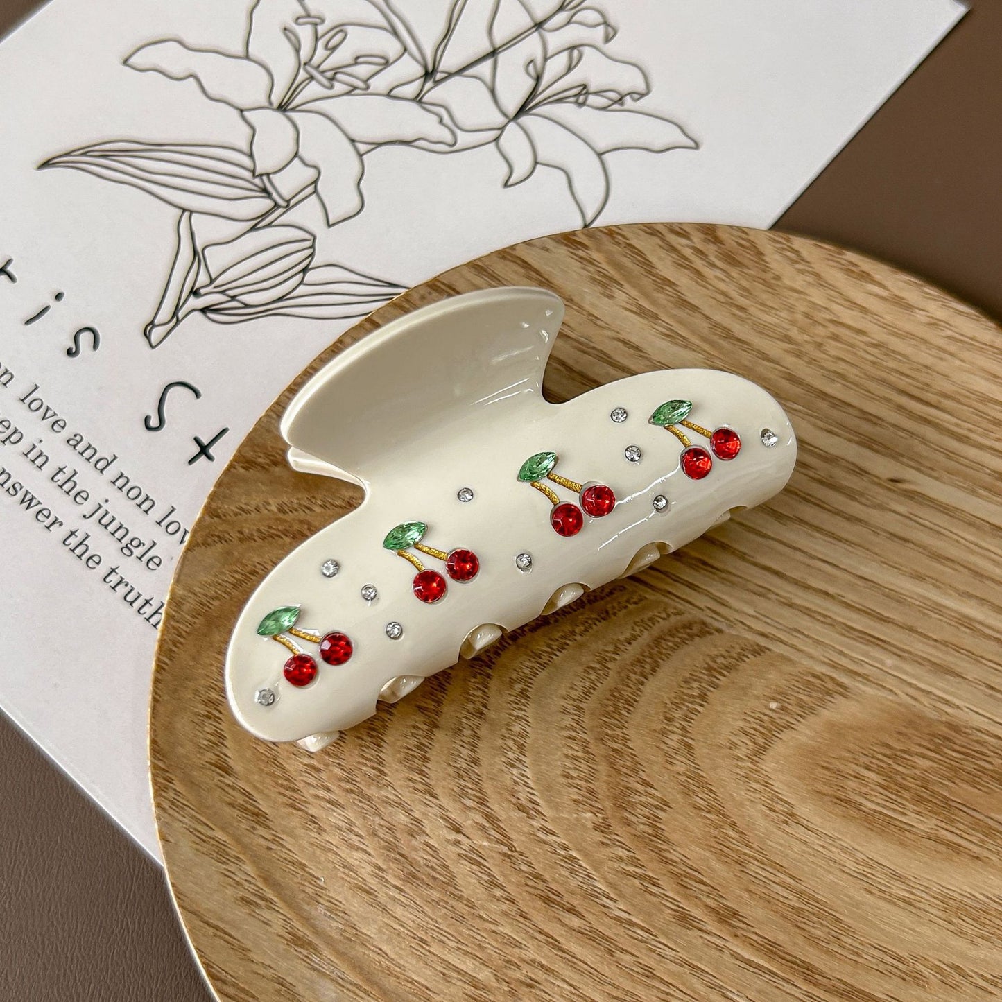 Tulip Cherry Hair Clips