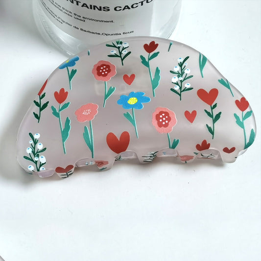 Frosted Hair Clip Flower