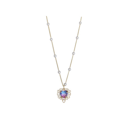 Vintage purple heart necklace