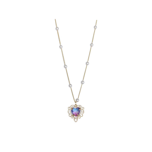 Vintage purple heart necklace