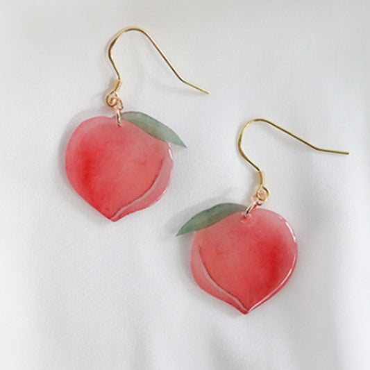 Peach Cute Acrylic Earrings