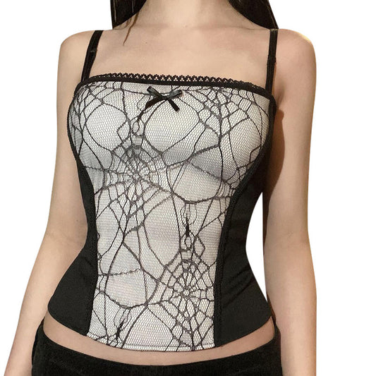 Spider Web Tank Tops  Kawaii Tank Tops Gothic  aesthetic Tank Tops y2k  Tops