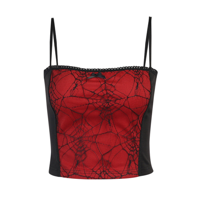 Spider Web Tank Tops  Kawaii Tank Tops Gothic  aesthetic Tank Tops y2k  Tops
