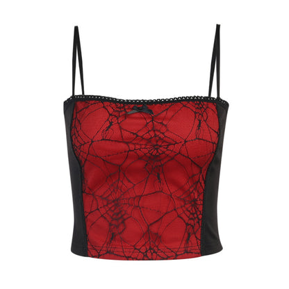 Spider Web Tank Tops  Kawaii Tank Tops Gothic  aesthetic Tank Tops y2k  Tops