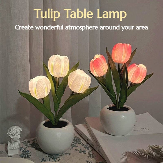 LED Tulip Night Simulation Flower Table Lamp