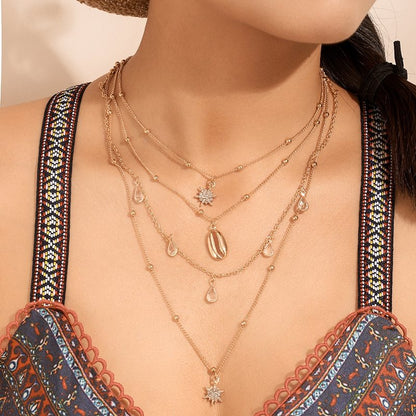 Shell multilayer necklace
