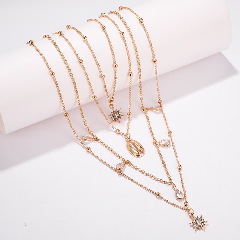 Shell multilayer necklace