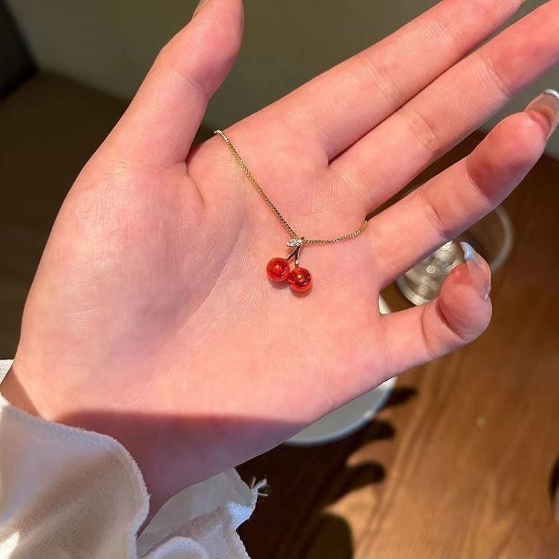 Red Cherry Garnet Necklace