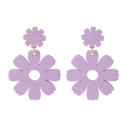 Women's Purple Flower Earrings