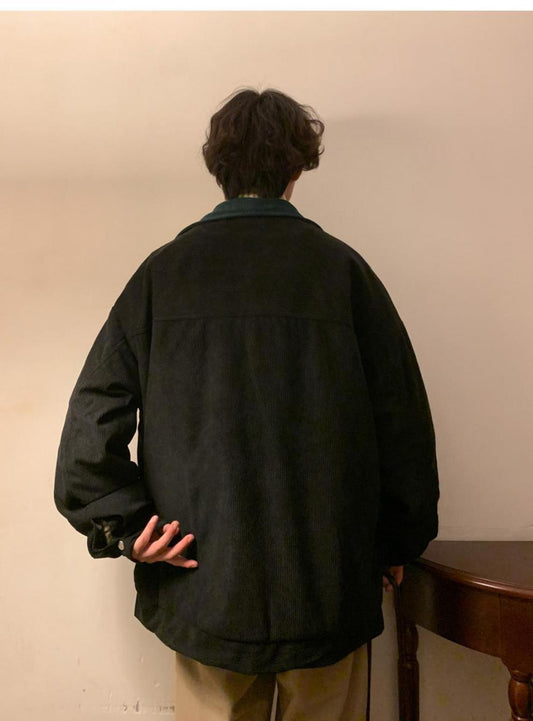 Navy Blue Japanese Corduroy Shirt Jacket