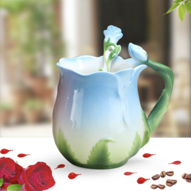Flower Ceramic Rose Cup