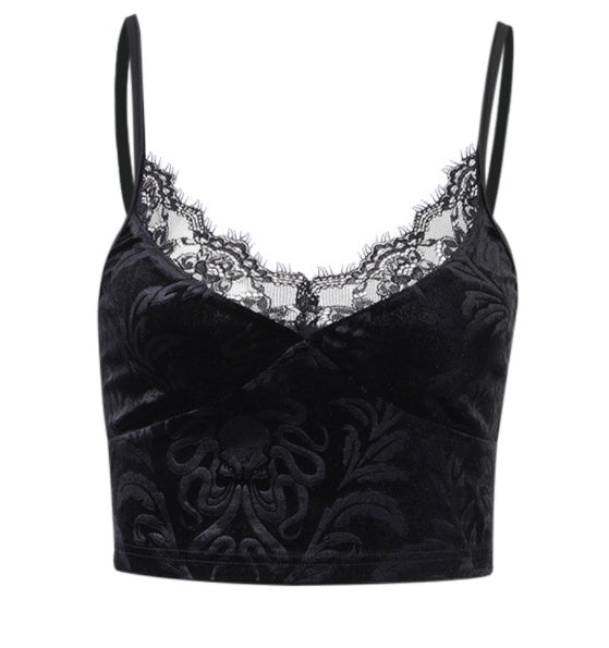 Lace Top Crop Vest