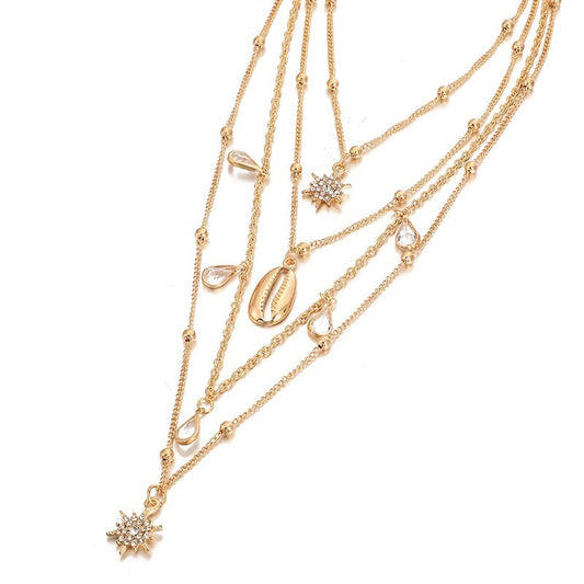 Shell multilayer necklace