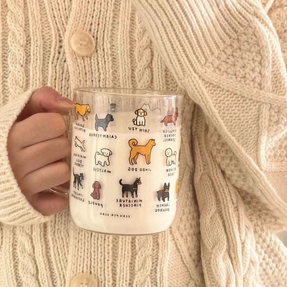 Creative Illustration Cute Pet Cat/Dog Glass