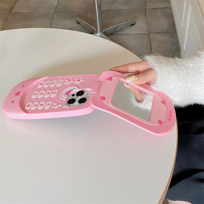 Flip Phone Shape Mirror iPhone Case