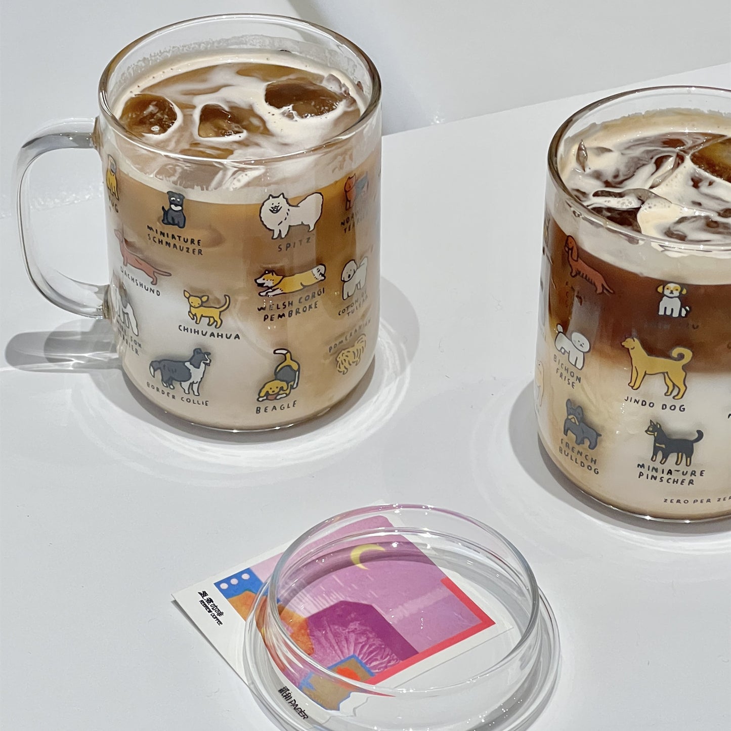 Creative Illustration Cute Pet Cat/Dog Glass